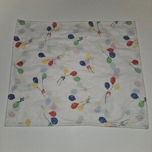 VTG Balloons Baby Burp Cloth Primary Colors Red Blue Yellow Green 14" x 16" READ